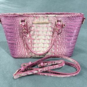 Brahmin Pink Embossed Shoulder Bag